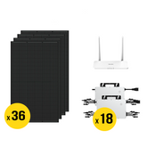 Complete 14.4kW DIY solar grid-tie kit with 36 REC 405W solar panels, Hoymiles micro inverters, and full installation components. Suitable for 200A or 400A electrical panels. Ships across Canada